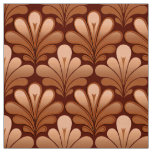 Art Deco Shell Pattern, Copper and Rust Brown Fabric