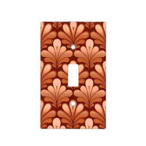 Art Deco Shell Pattern Copper and Rust Brown Light Switch Cover
