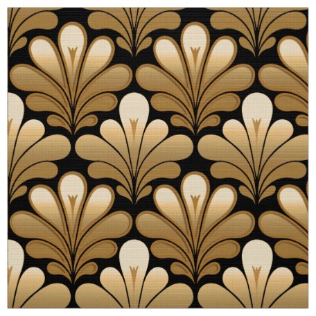 Gold Shell Pattern Fabric | Zazzle