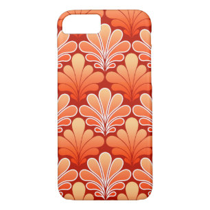 Art Deco Shell Pattern, Mandarin Orange iPhone 8/7 Case