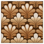 Art Deco Shell Pattern, Rose Gold and Dark Brown Fabric