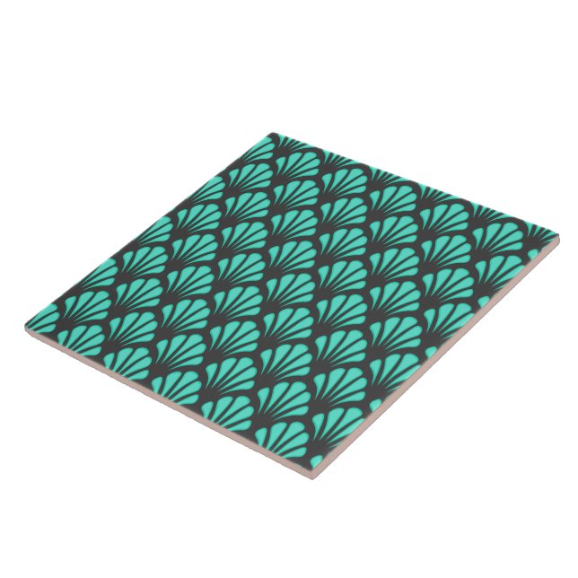 Art Deco Shell Shape Ceramic Tile (Side)