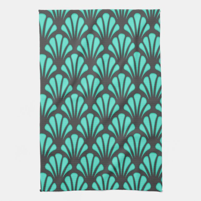 Art Deco Shell Shape Kitchen Towel (Vertical)