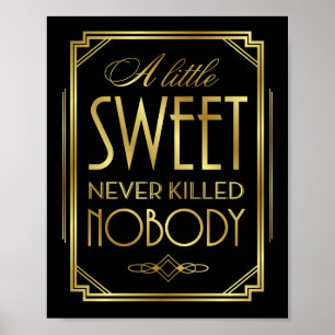 Art Deco Sign Print A LITTLE SWEET