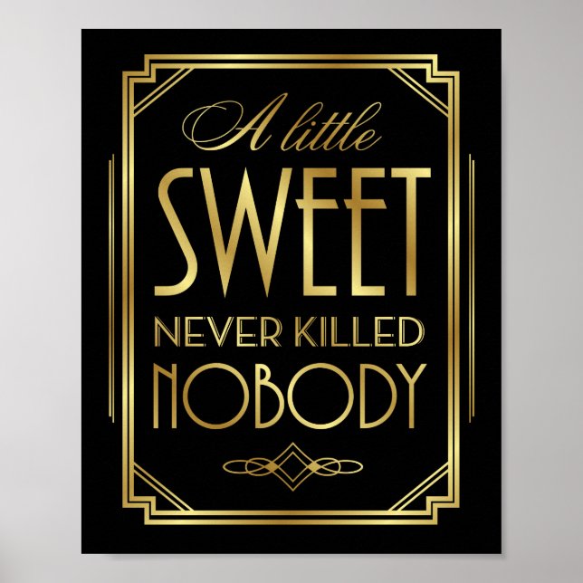 Art Deco Sign Print A LITTLE SWEET (Front)