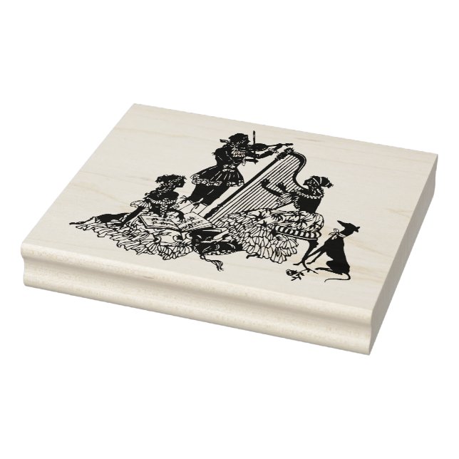 Art Deco Silhouette Stamp - Musicians (Stamp)