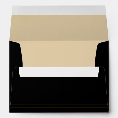 Art Deco Simple Black Gold Blank Envelope