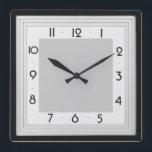 Art Deco simple grey Square Wall Clock<br><div class="desc">Great clock design. You will love it like others. Be free to use this design for other product you like or to customize and add your text. Follow me for more. Thank you. Have a nice day.</div>