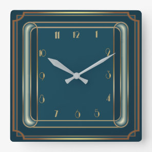 Art Deco simple Square Wall Clock