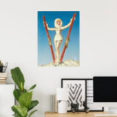 Art Deco Ski Blond Pin Up Poster (Home Office)
