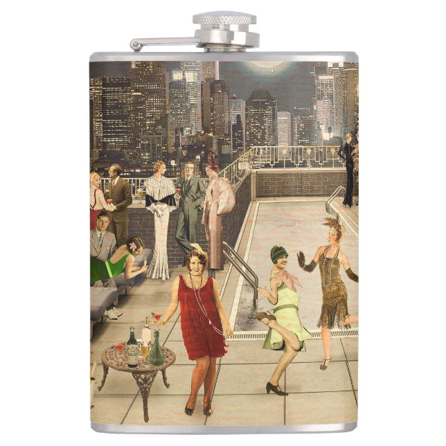 Art Déco Skyline Flask (Front)
