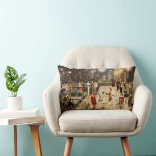 Art Déco Skyline Lumbar Pillow