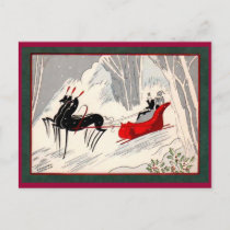 Art Deco sleigh Postcard