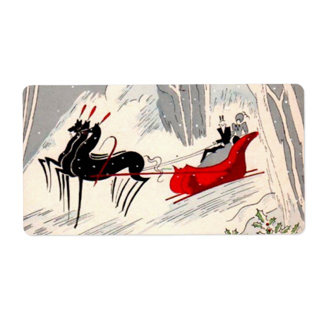 Art Deco sleigh ride Label (Front)