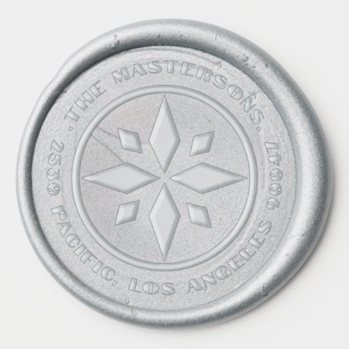 Art Deco Snowflake Return Address Wax Seal Sticker