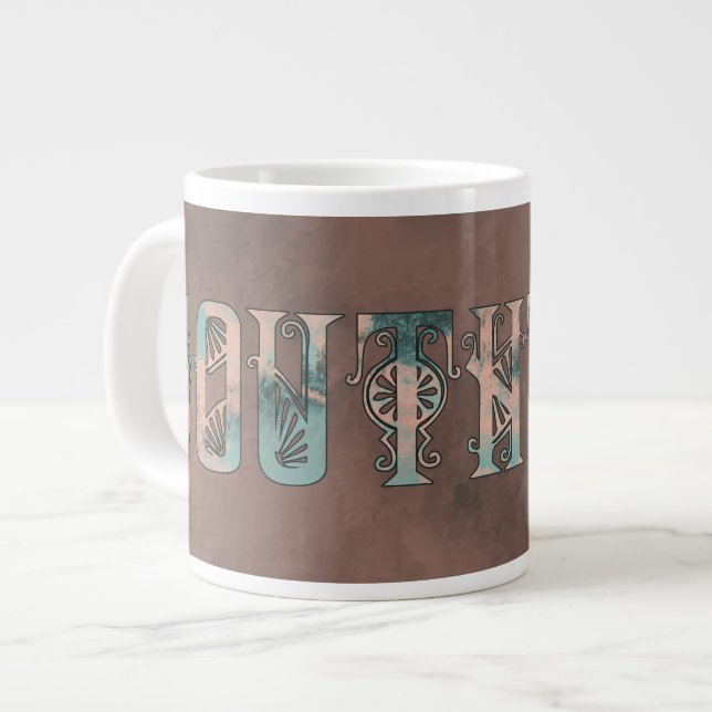 Art Deco Southpaw Large Coffee Mug (Front Left)