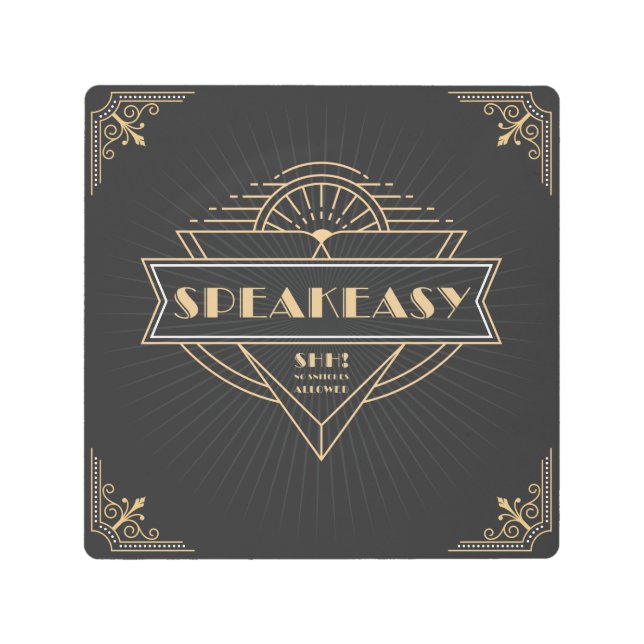 Art Deco Speakeasy Roaring Twenties Flapper Sign (Front)