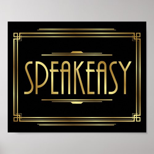 Art Deco SPEAKEASY Sign Print