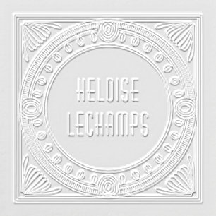 Art Deco Spiral & Fan Leaf Rectangular Embosser