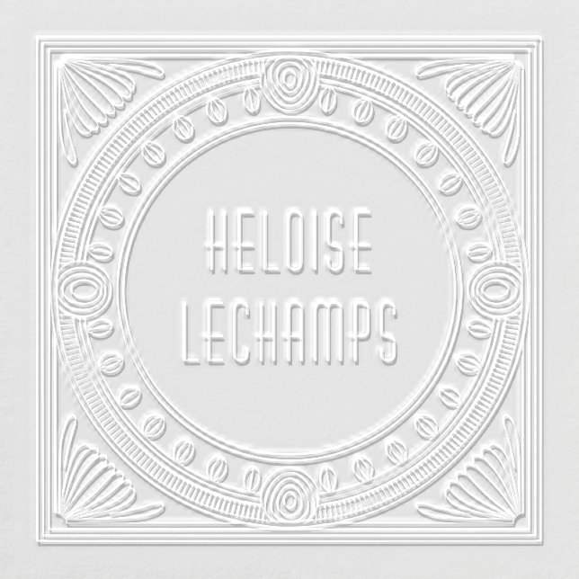 Art Deco Spiral & Fan Leaf Rectangular Embosser (Design)