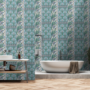 Art Deco Springtime Flowers Wallpaper