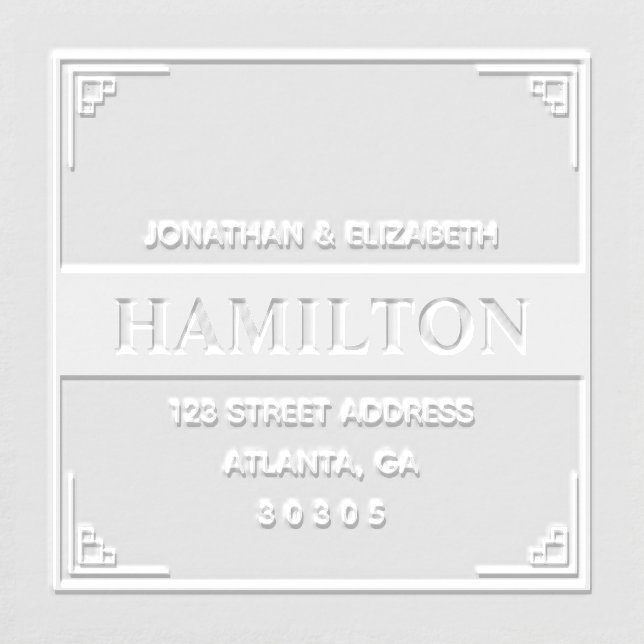 Art Deco Square Address Embosser (Design)