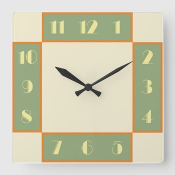 Art Deco Square Clock by Sideview at Zazzle