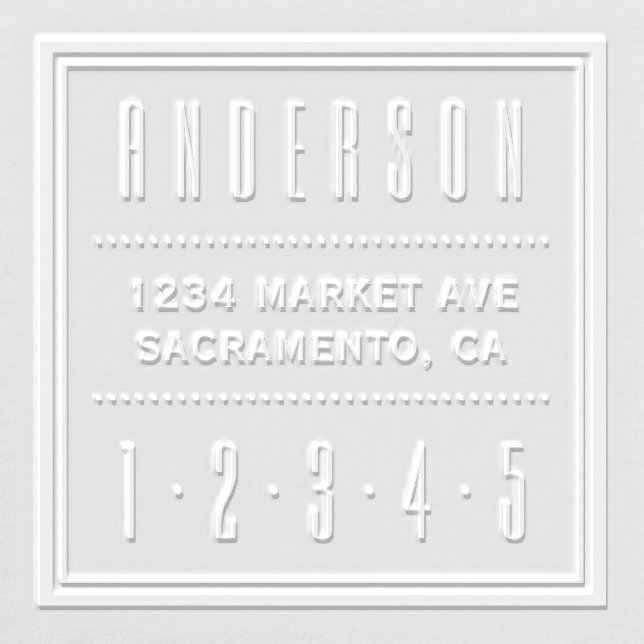 Art Deco Square Return Address Embosser (Design)