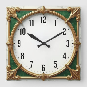 Art Deco Square Wall Clock