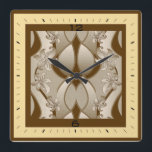 Art Deco Square Wall Clock<br><div class="desc">Great clock design. You will love it like others. Be free to use this design for other product you like or to customize and add your text. Follow me for more. Thank you. Have a nice day.</div>