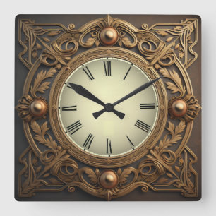 Art Deco Square Wall Clock