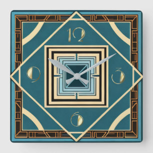 Art Deco Square Wall Clock