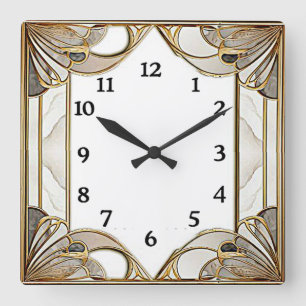 Art Deco Square Wall Clock