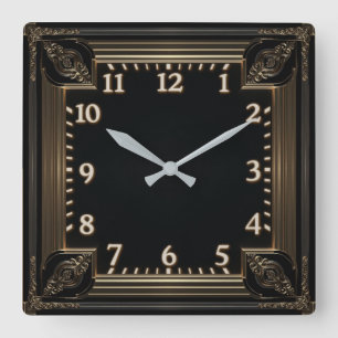 Art Deco Square Wall Clock