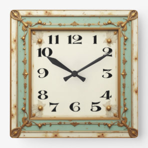 Art Deco Square Wall Clock