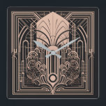 Art Deco Square Wall Clock<br><div class="desc">See my store for more patterned items.</div>