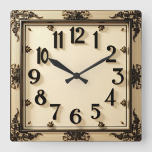 Art Deco Square Wall Clock