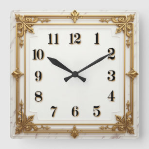 Art Deco Square Wall Clock