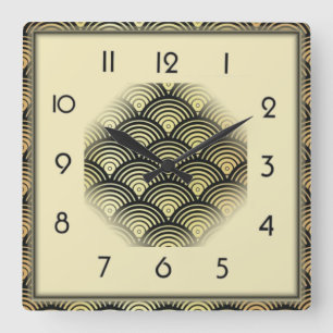 Art Deco Square Wall Clock