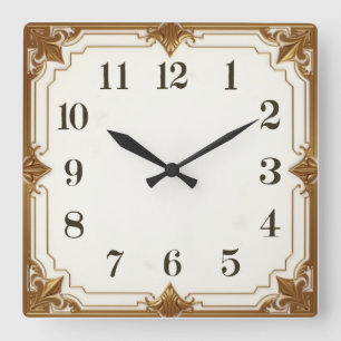 Art Deco Square Wall Clock