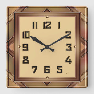 Art Deco Square Wall Clock