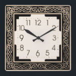 Art Deco Square Wall Clock<br><div class="desc">Great design. You will love it like others. Be free to use this design and to add your text. Follow me for more. Thank you. Have a nice day.</div>