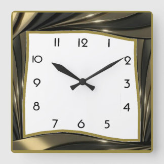 Art Deco Square Wall Clock