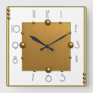 Art Deco Square Wall Clock