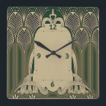 Art Deco Square Wall Clock<br><div class="desc">Great clock design. You will love it like others. Be free to use this design for other product you like or to customize and add your text. Follow me for more. Thank you. Have a nice day.</div>