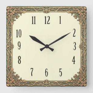 Art Deco Square Wall Clock