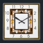 Art Deco Square Wall Clock<br><div class="desc">Great clock design. You will love it like others. Be free to use this design for other product you like or to customize and add your text. Follow me for more. Thank you. Have a nice day.</div>