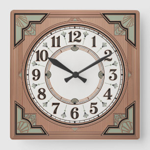 Art Deco  Square Wall Clock