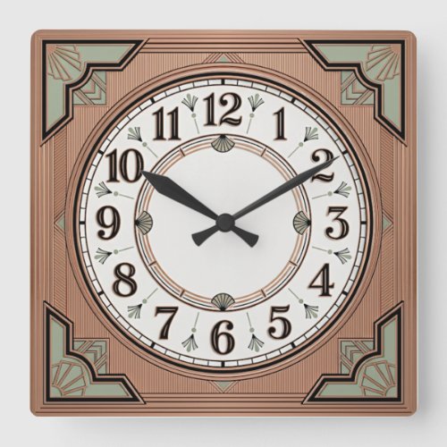 Art Deco  Square Wall Clock