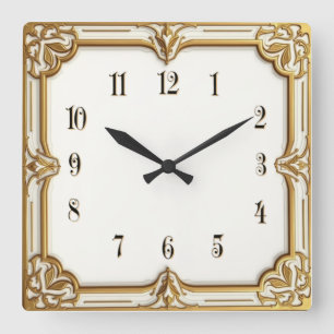 Art Deco Square Wall Clock